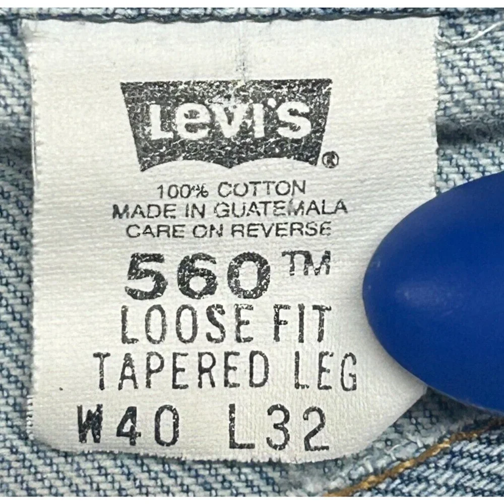 Vintage Levis‎ 560 Jeans Mens 40X32 Blue Distressed Actual 38X31 Loose Baggy Y2K